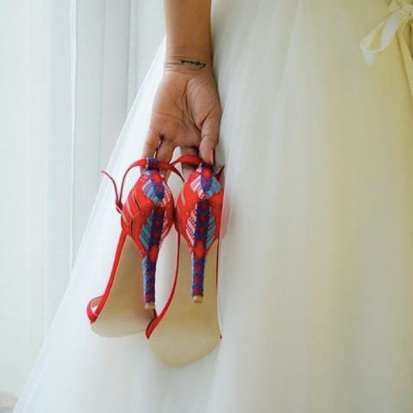 Mexican Heels Red Embroidered 6
