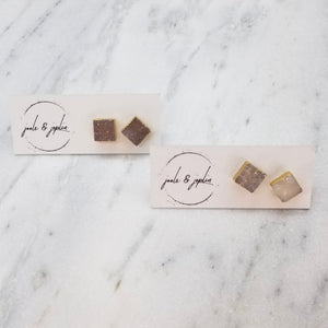 Honey Dipped Square Studs