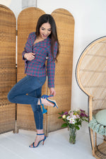 Mexican Heels Blue Embroidered 6