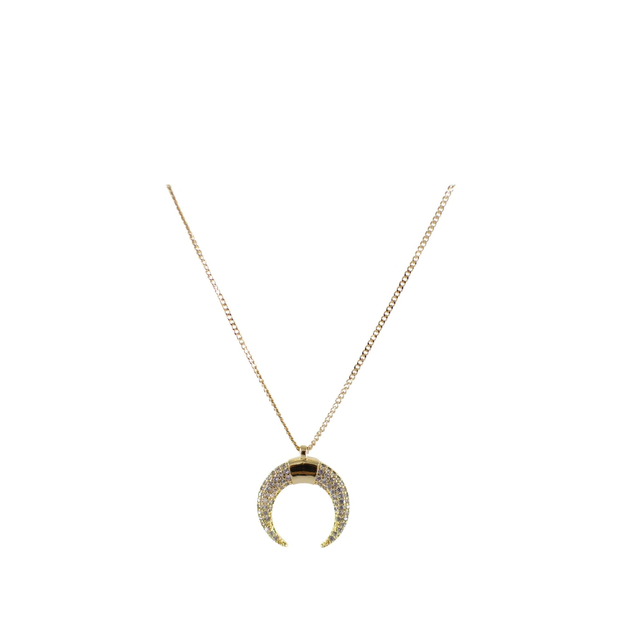 Half Moon Necklace Gold Plated 1