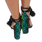 Mexican Block Heels Black (Back)