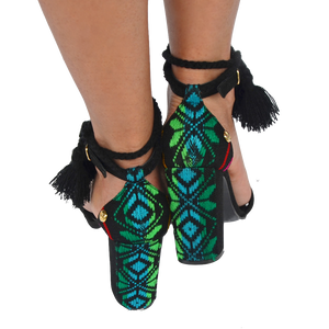 Mexican Block Heels Black (Back)