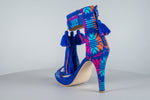 Mexican Heels with Platform Blue Embroidered 4