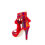 Mexican Heels with Platform Red Embroidered 1