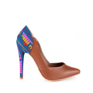 Mexican Embroidered Pumps Brown 1