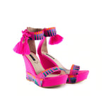 Mexican Wedges Pink Embroidered 3