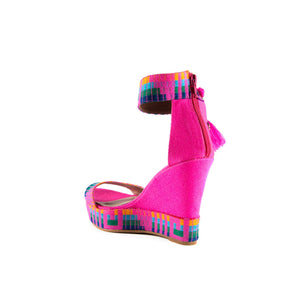 Mexican Wedges Pink Embroidered 6