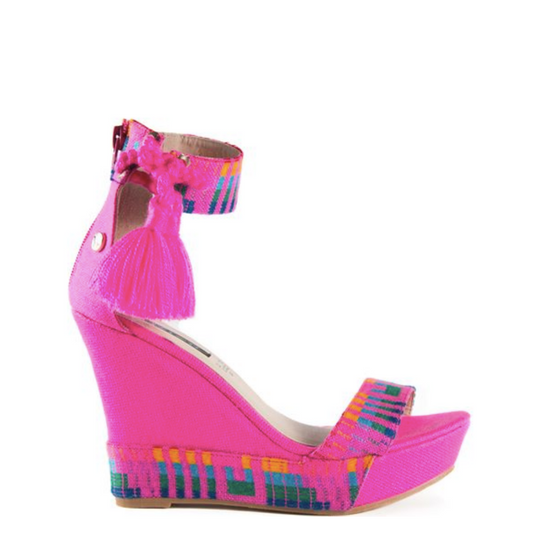 Mexican Wedges Pink Embroidered 1