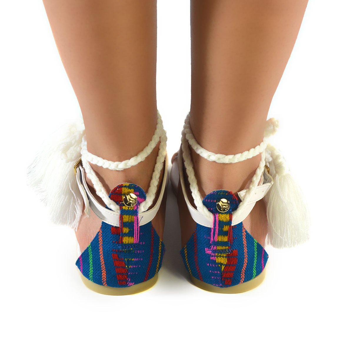 Mexican Sandals White Embroidered 3