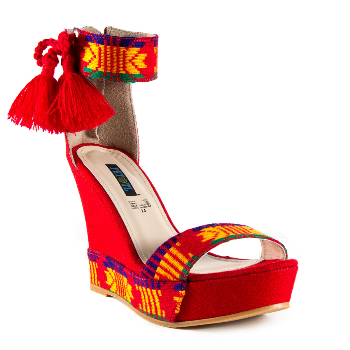 Mexican Wedges Red Embroidered 2