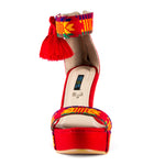 Mexican Wedges Red Embroidered 3