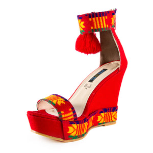 Mexican Wedges Red Embroidered 4