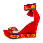 Mexican Wedges Red Embroidered 5
