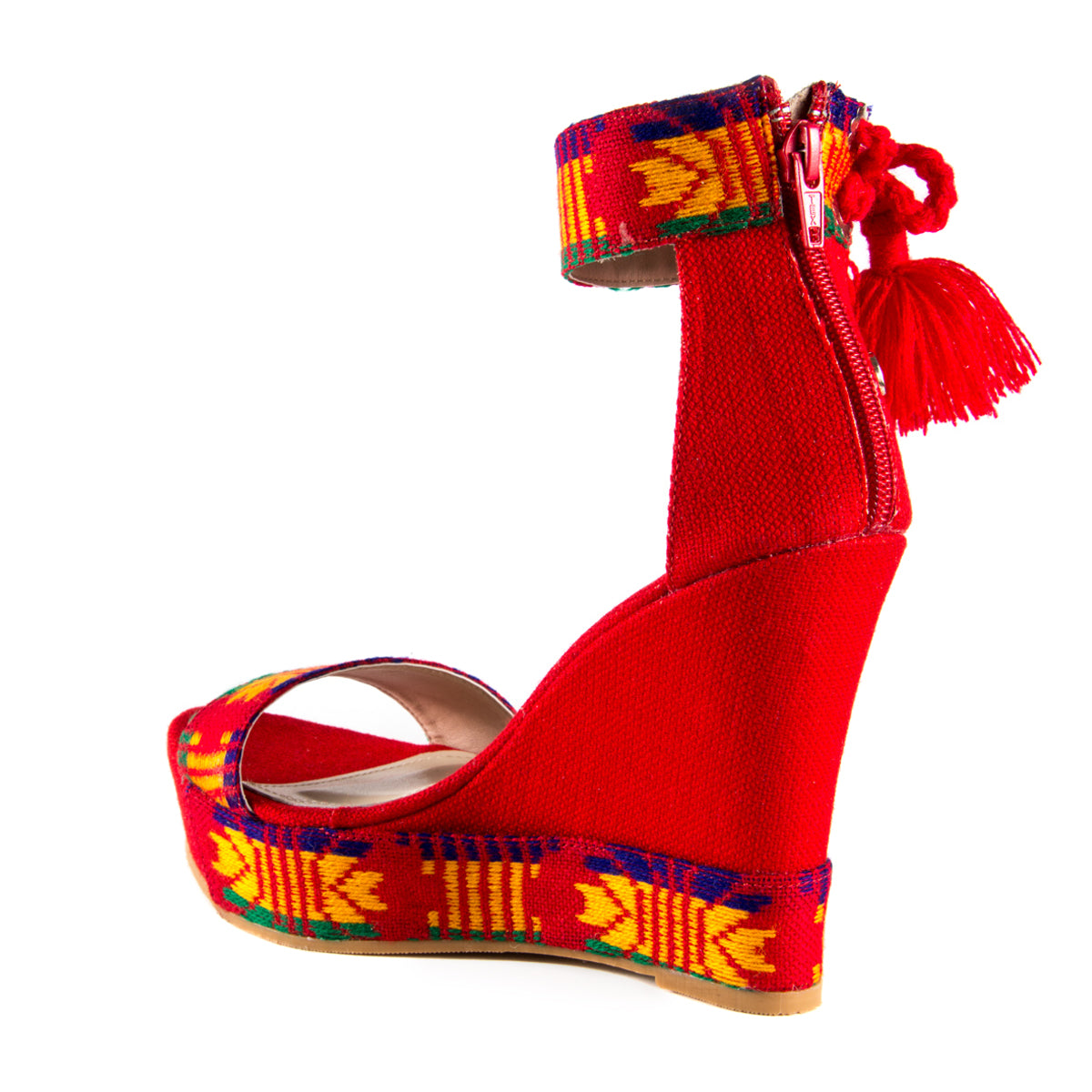 Mexican Wedges Red Embroidered 6