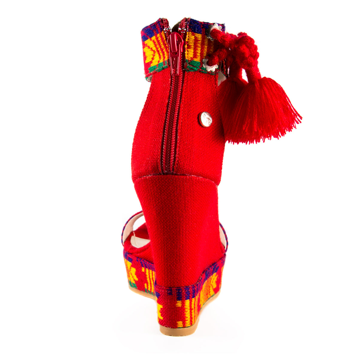 Mexican Wedges Red Embroidered 7
