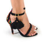 Mexican Heels Black Embroidered 2